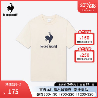 乐卡克（Le coq sportif）乐卡克法国公鸡男女2023春新款运动休闲大logo短袖T恤CO-0149231 原白色/WAS 3XL