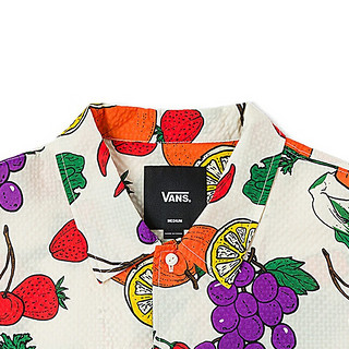 VANS范斯官方 男女情侣短袖衬衫美式复古蔬菜水果印花古巴衬衫 彩色印花 XL