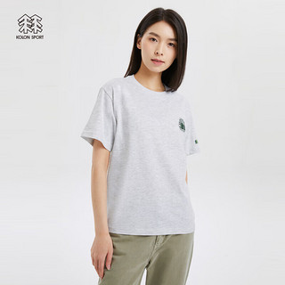 KOLON SPORT 可隆T恤 女子户外运动露营休闲宽松贴标短袖 LKRT3MTK54-ML 花灰 165/S