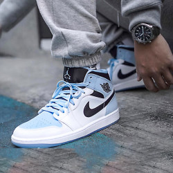 jordan 1 mid aj1乔1中帮板鞋篮球鞋dv1308-104 dv1308-104北卡蓝 41