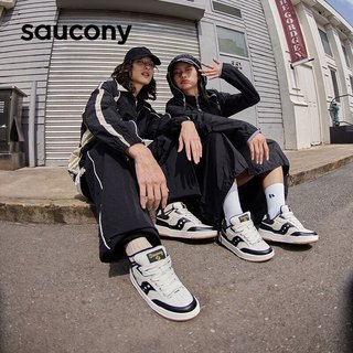 saucony 索康尼 CHILLTIME复古休闲鞋男女百搭透气情侣面包鞋米黑42.5