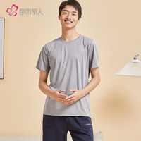 都市丽人 COSMO LADY家居服睡衣卡通印花夏季简约棉质男女情侣短袖薄款套装