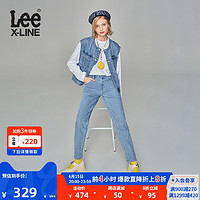 Lee XLINE23春夏新品411锥形男友酷浅蓝女牛仔裤LWB1004115PC-017