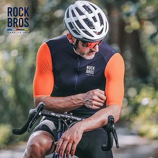 洛克兄弟（ROCKBROS）天路系列骑行服短袖上衣男款夏季山地公路车自行车运动服 军绿色 XL
