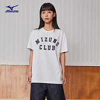 Mizuno 美津浓 HERITAGE 男女运动透气休闲速干短袖T恤 01/白色 L