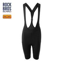 洛克兄弟(ROCKBROS)天路系列骑行裤女夏季公路自行车骑行服背带短裤透气速干 黑色 XL