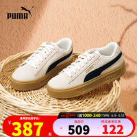 PUMA彪马女鞋春夏季新款厚底松糕鞋耐磨休闲板鞋SMASH PLATFORM V3 SD 391942-01/翻毛皮 37.5/4.5
