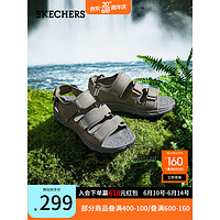 斯凯奇（Skechers）2023春季新款轻便户外休闲沙滩鞋耐磨魔术贴凉鞋男舒适237586 棕褐色/TAN 41