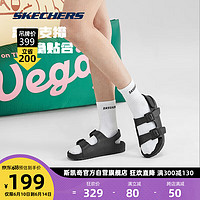 SKECHERS 斯凯奇 泡泡鞋丨Skechers厚底凉鞋凉鞋子女百搭111597 全黑色/BBK 37