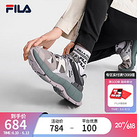 斐乐（FILA）蚯蚓鞋男鞋老爹鞋2023夏新款摩登运动休闲鞋 绒镍灰/衰鸽灰-BM 40