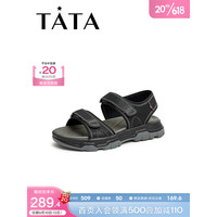 他她(TATA)休闲凉鞋男透气厚底户外运动沙滩鞋2023春夏新款QDA01BL3 黑色 41