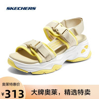 SKECHERS 斯凯奇 丨Skechers熊猫凉鞋4代休闲凉拖鞋女超轻厚底增高时尚平底119385