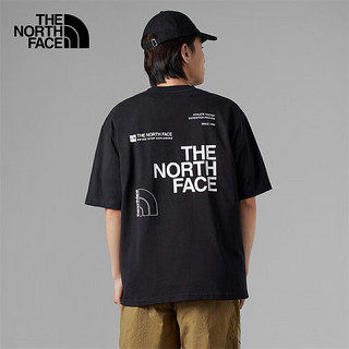 北面（The North Face）UE男全棉重磅印花logo短袖T恤23夏季新款7WFJ JK3/黑色 L/175