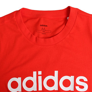 阿迪达斯 （adidas）短袖女装春季新款运动服健身训练休闲字母logo纯棉半袖透气T恤 DU0631 XL