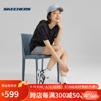 Skechers2023夏季极光女子气垫运动鞋百搭跑步鞋 177425-WBK 白色/黑色 35