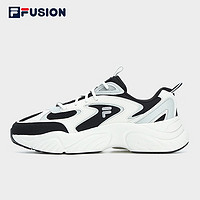 FILA 斐乐 FUSION斐乐潮牌CONCH DX男鞋复古潮鞋2023夏新款轻便跑步鞋 黑/白中白-NB 42