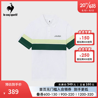 乐卡克法国公鸡男2023春夏新款运动休闲宽松T恤上衣CB-7103231 白色/WHT XL