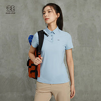 KOLON SPORT/可隆凉感POLO衫 女子夏季户外休闲运动防晒短袖 LKPT3AN204-LB 浅蓝 170/L