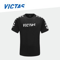 Victas维克塔斯乒乓球T恤运动短袖训练衫086506 黑色 L/175