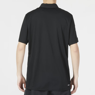 阿迪达斯 （adidas）跑步运动套装男装 2023夏季新款速干t恤polo衫短袖 休闲短裤男裤 黑色上衣/手臂三条纹+黑色短裤 S/175