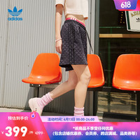 adidas阿迪达斯官方三叶草女装夏季新款印花运动短裤II3189 黑色 AXXS