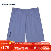 Skechers2023年夏季男子速干功能短裤舒适百搭运动裤 L223M093-030T 枪鱼蓝 S