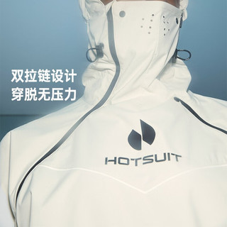 HOTSUIT后秀暴汗服第5代春夏新款运动套装轻薄跑步健身服 本白短套 L