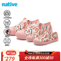 native亲子洞洞鞋Jefferson系列桃子印花户外沙滩凉鞋超轻透气运动鞋 粉色桃子浅杏色 40