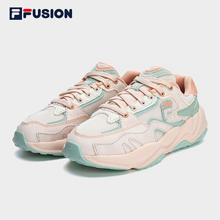 斐乐（FILA） FUSION潮牌FLASH女鞋跑步鞋2023夏季新款复古潮鞋运动鞋 海盐粉/薄纱绿-AA 36.5