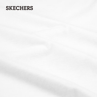 SKECHERS斯凯奇短袖男吸汗透气棉圆领T恤男女同款休闲运动上衣 亮白色/0019 180/96A/XL