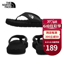北面人字拖男鞋TheNorthFace户外运动休闲轻便沙滩鞋透气居家浴室拖鞋 KY4/黑色 44.5
