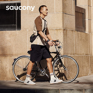saucony 索康尼 明星同款索康尼CROSS JZ板鞋男女低帮夏季透气百搭休闲运动鞋男子 米黑 40.5