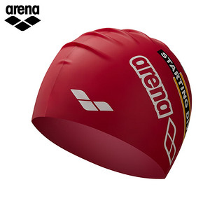阿瑞娜（arena）2023新款男女 游泳健身硅胶泳帽贴合头部不易脱落防水舒适柔软 红色(RED)