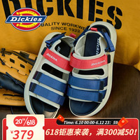 Dickies凉鞋男户外休闲潮软底2023夏季魔术贴沙滩鞋百搭两用凉拖鞋 米蓝色 44