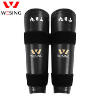 九日山 散打护腿成人儿童拳击训练器材搏击护具护小腿 黑色 S