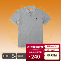 Timberland添柏岚t恤男士上衣春夏新款运动户外宽松透气商务POLO短袖 A24H2052/灰色 2XL/190