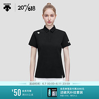 DESCENTE迪桑特 WOMENS RUNNING系列 女子 短袖POLO衫D3292RPS07C BK-黑色 L(170/88A)