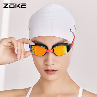 洲克（ZOKE）新款泳镜专业防水镀膜泳镜防雾高清舒适大框游泳眼镜622501201 白色_2; 622501201