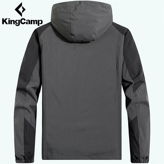 KingCamp冲锋衣男女三合一两件套秋冬季户外防风防水登山服防寒保暖外套 深灰色(男款) M