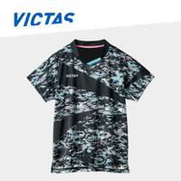 Victas维克塔斯乒乓球训练服比赛服运动T恤短袖086106 黑色 XL/180