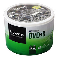 索尼（SONY） DVD空白光盘DVD+R空白光盘刻录碟 50片桶装刻录盘 DVD+R 4.7G（50片塑封装）