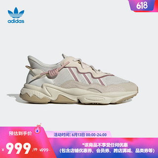 adidas 阿迪达斯 OZWEEGO经典运动鞋复古老爹鞋女子阿迪达斯官方三叶草 米白/粉紫 36(220mm)