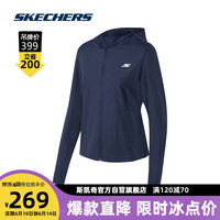 SKECHERS 斯凯奇 丨Skechers春夏女连帽遮阳梭织通勤外套凉感速干运动上衣P223W079