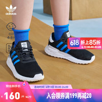 adidas 阿迪达斯 官方三叶草LA TRAINER LITE C男小童网面运动鞋 黑/蓝/白 35(210mm)