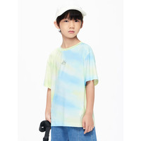 little MO&Co.凉感速干 little moco童装23夏新款男女童运动短袖T恤KBC2TEE047 蓝绿混色 110/52