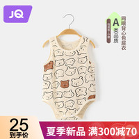 婧麒(JOYNCLEON)婴儿吊带连体衣夏季薄款女宝宝包屁衣夏装三角哈衣爬服家居服 小熊 66cm