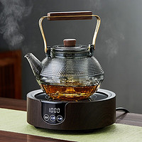 美斯尼茶壶玻璃茶壶蒸煮一体壶加厚耐热泡茶壶办公家用功夫茶具煮茶器 电陶炉煮茶套装