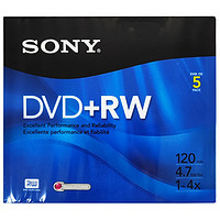 索尼（SONY） DVD空白光盘DVD+R空白光盘刻录碟 50片桶装刻录盘 DVD+RW 可重复刻录单片盒装（5片每盒）