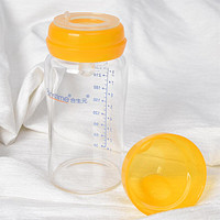 小土豆合生元玻璃奶瓶婴幼儿宝宝高硼硅玻璃奶瓶宽口径240ML母乳实感新 桔色240ML 合生元 新包装