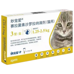 妙宠爱 猫咪体内驱虫体外驱虫滴剂 1.25-2.5kg 0.25ml*3支